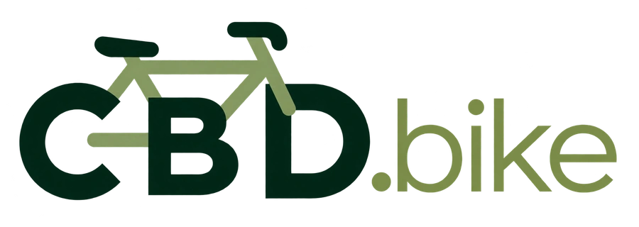 CBD.Bike bicycle logo with a C rear wheel, B frame, and D front wheel