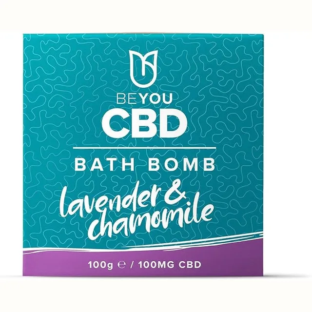 BeYou Lavender & Chamomile CBD Bath Bomb, 100 mg