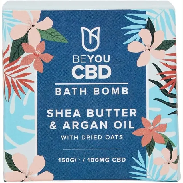 BeYou CBD Bath Bomb with Shea Butter, Argan Oil & Oats, 100 mg