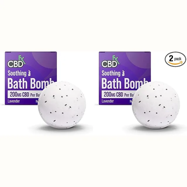 CBDfx Soothing Lavender CBD Bath Bombs, 2 × 200 mg