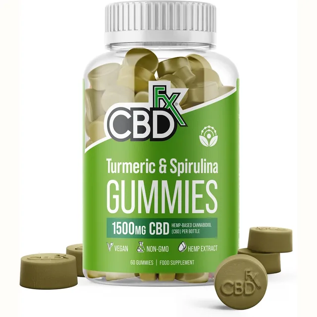 CBDfx Turmeric & Spirulina CBD Gummies, 1,500 mg, 60 pieces