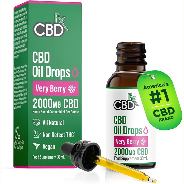 CBDfx Very Berry CBD Oil, 2,000 mg, 30 ml