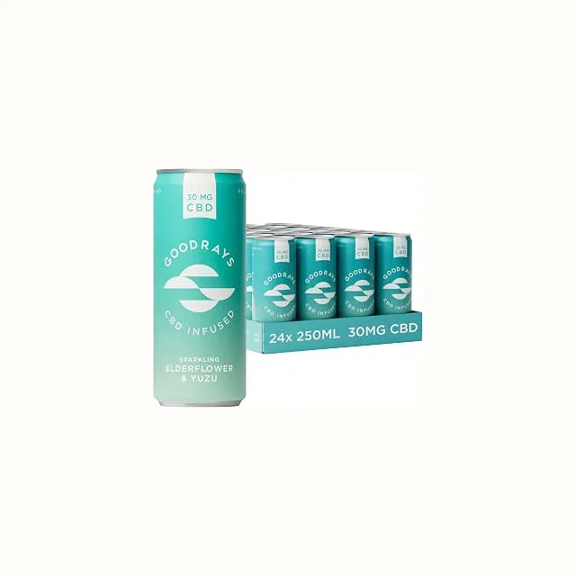 GOODRAYS Elderflower & Yuzu CBD Drinks, 24 × 250 ml