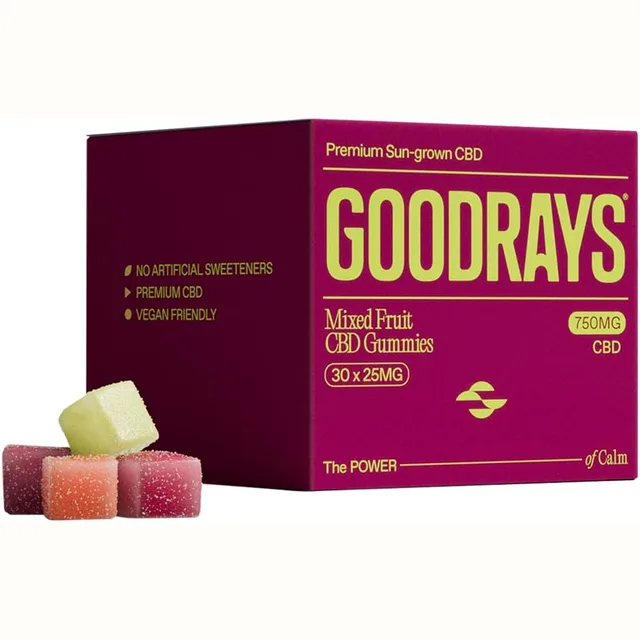 Goodrays Mixed Fruit CBD Gummies, 25 mg, 30 pieces