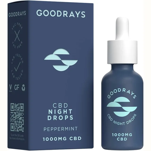Goodrays Peppermint Night Drops CBD Oil, 1,000 mg, 30 ml · Goodrays