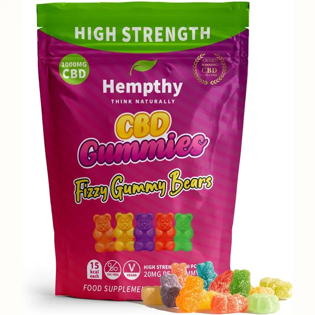 Hempthy CBD Gummy Bears, 1,000 mg, 50 pieces · Hempthy